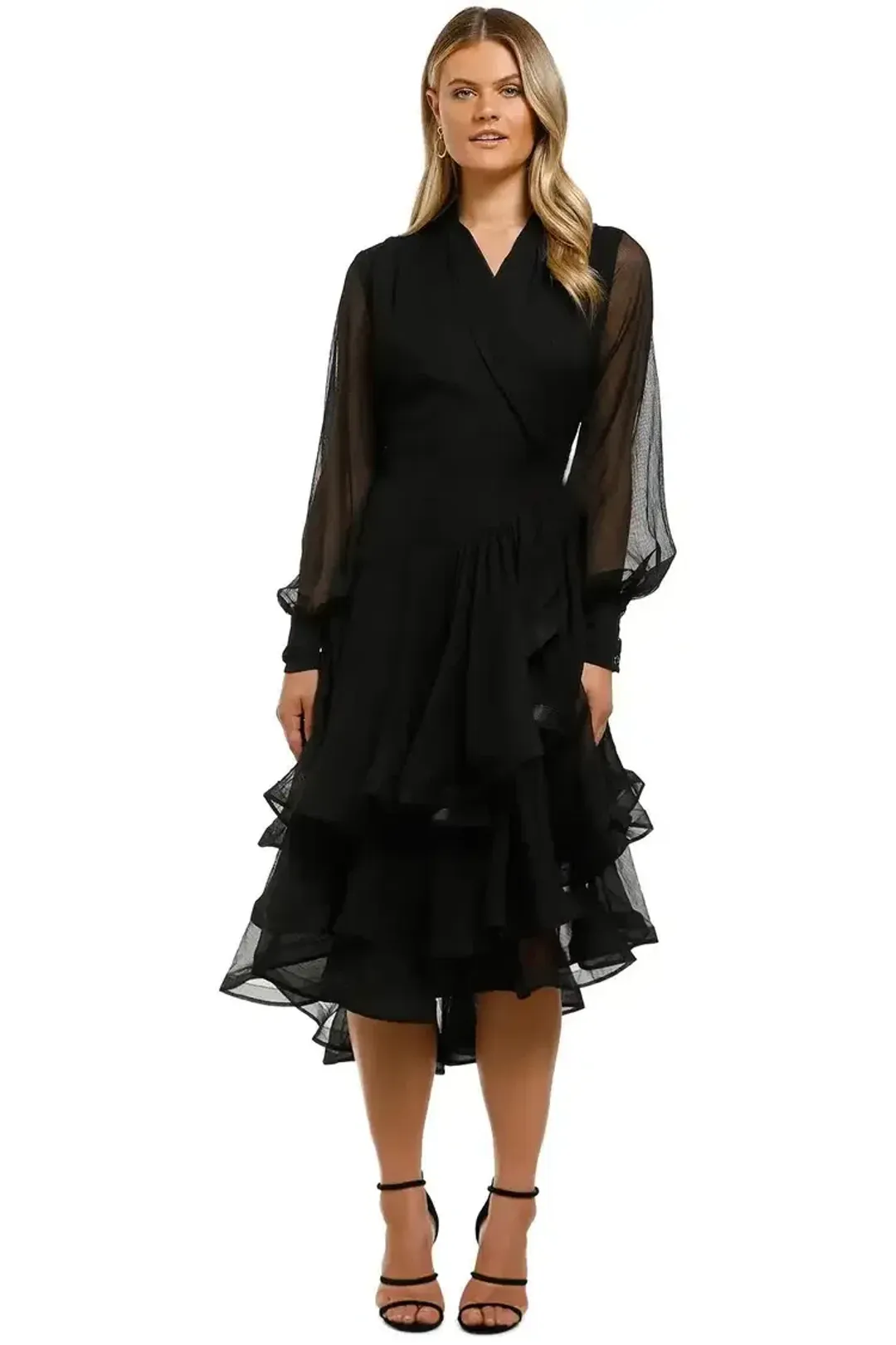 Elliatt Cuba Midi Dress in Black Size 8 for rent on The Volte - main image
