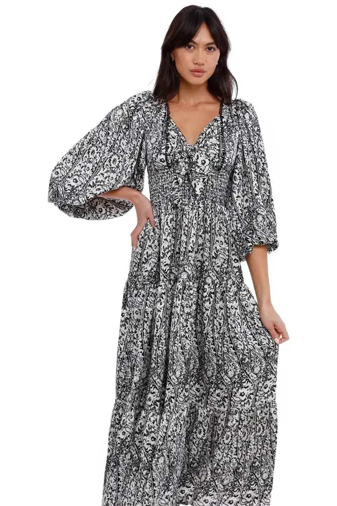 Elliatt Growth Midi Dress Print Size 12 for rent on The Volte - main image