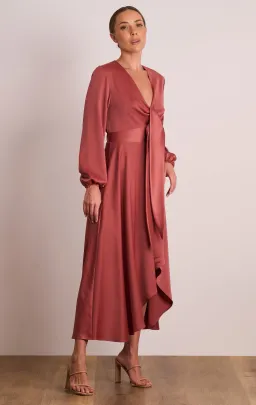 Pasduchas Florence Tie Midi Dress in Rose Size 8 for rent on The Volte - image 2