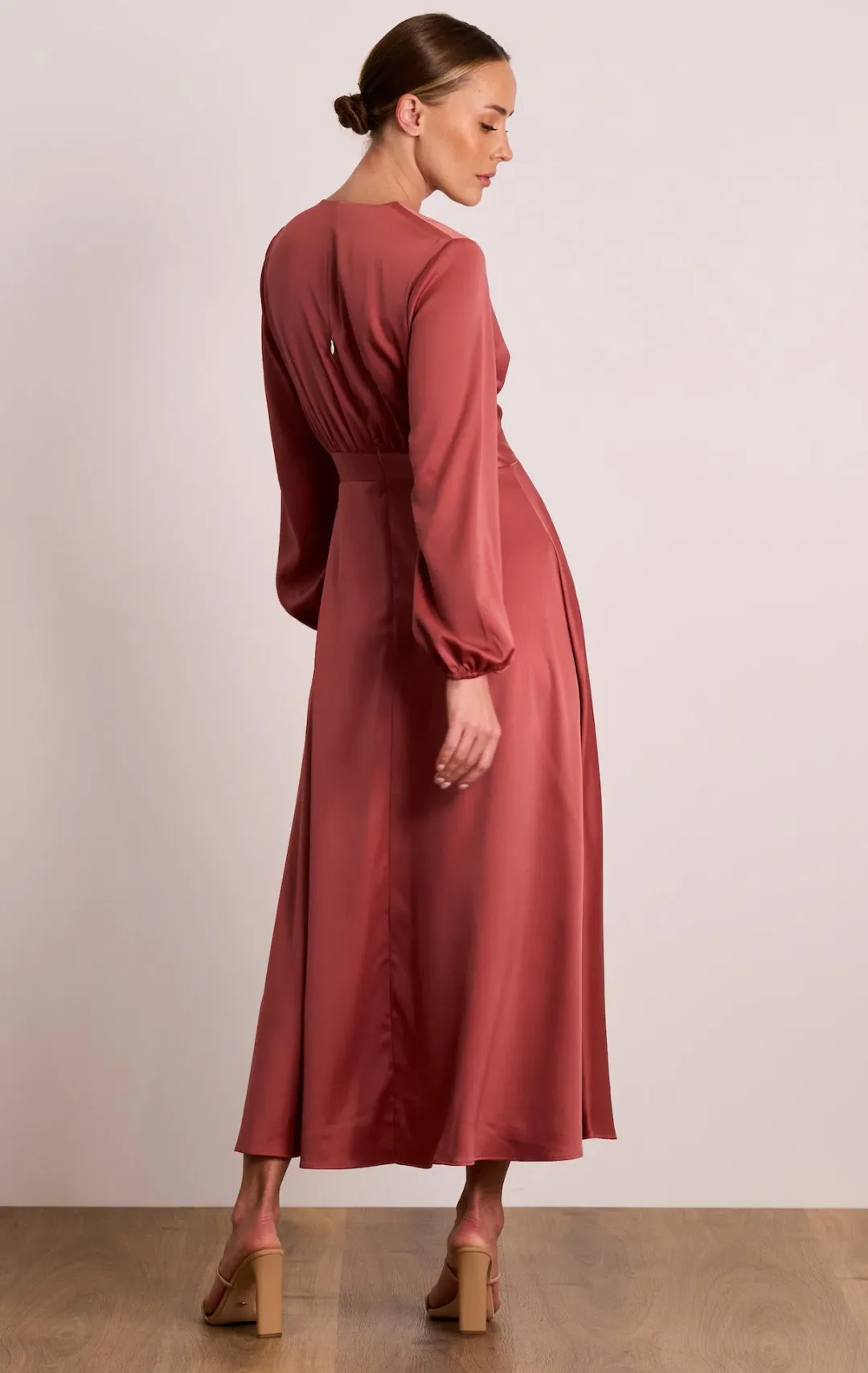 Pasduchas Florence Tie Midi Dress in Rose Size 8 for rent on The Volte - main image