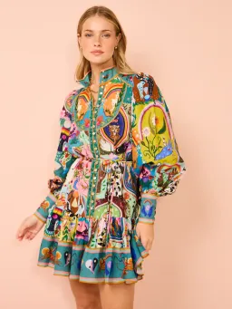 Alemais Evergreen Mini Dress In Multi Print Size 10 for rent on The Volte - image 2