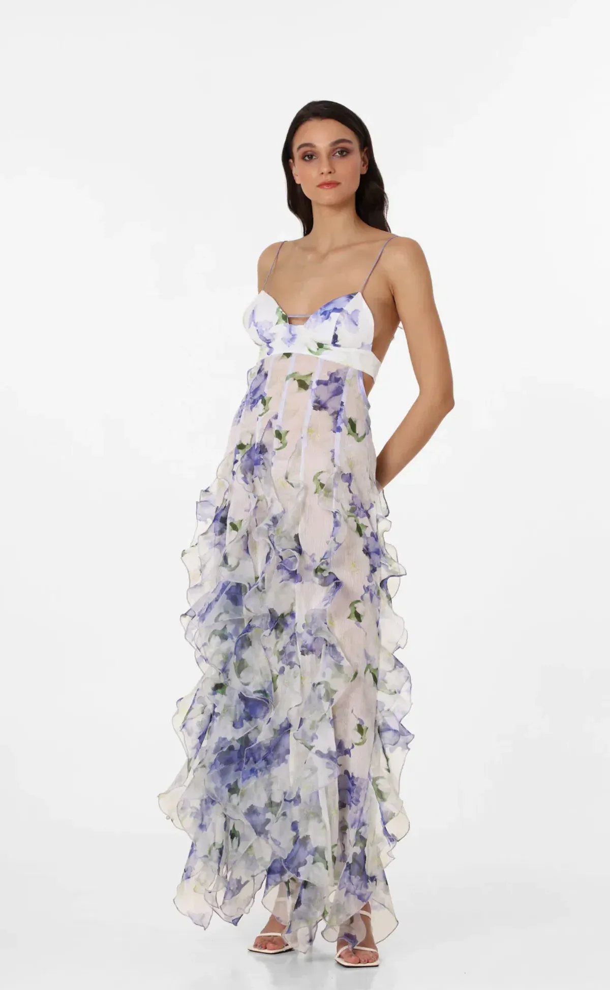 Menti Iris Flower Maxi Dress Floral Size M / Au 10 for rent on The Volte - main image
