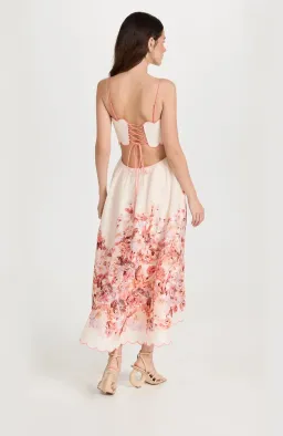 Zimmermann Devi Scallop Midi Dress in Cream Floral Size 1/ Au 10 for rent on The Volte - image 2