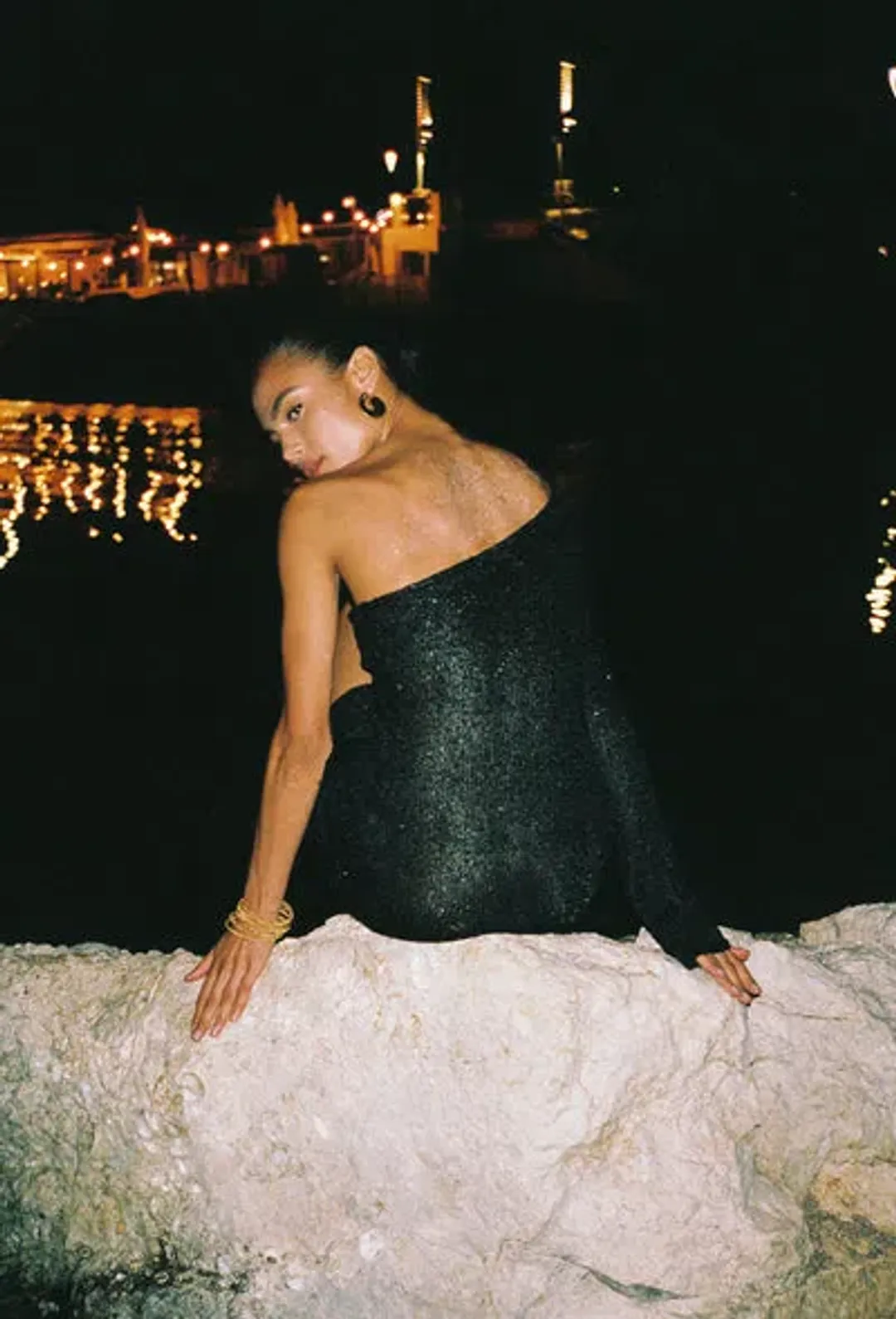 Asta Resort Maya Dress Black Sequin Size 6 for rent on The Volte - main image