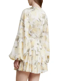 Acler Faris Pleated Floral Satin Mini Dress Print Size S/Au 8  for rent on The Volte - image 4