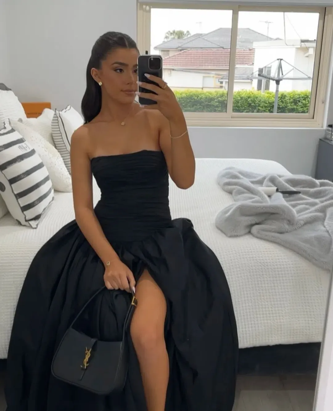 YSL Le 5 À 7 In Smooth Black Leather for rent on The Volte - main image