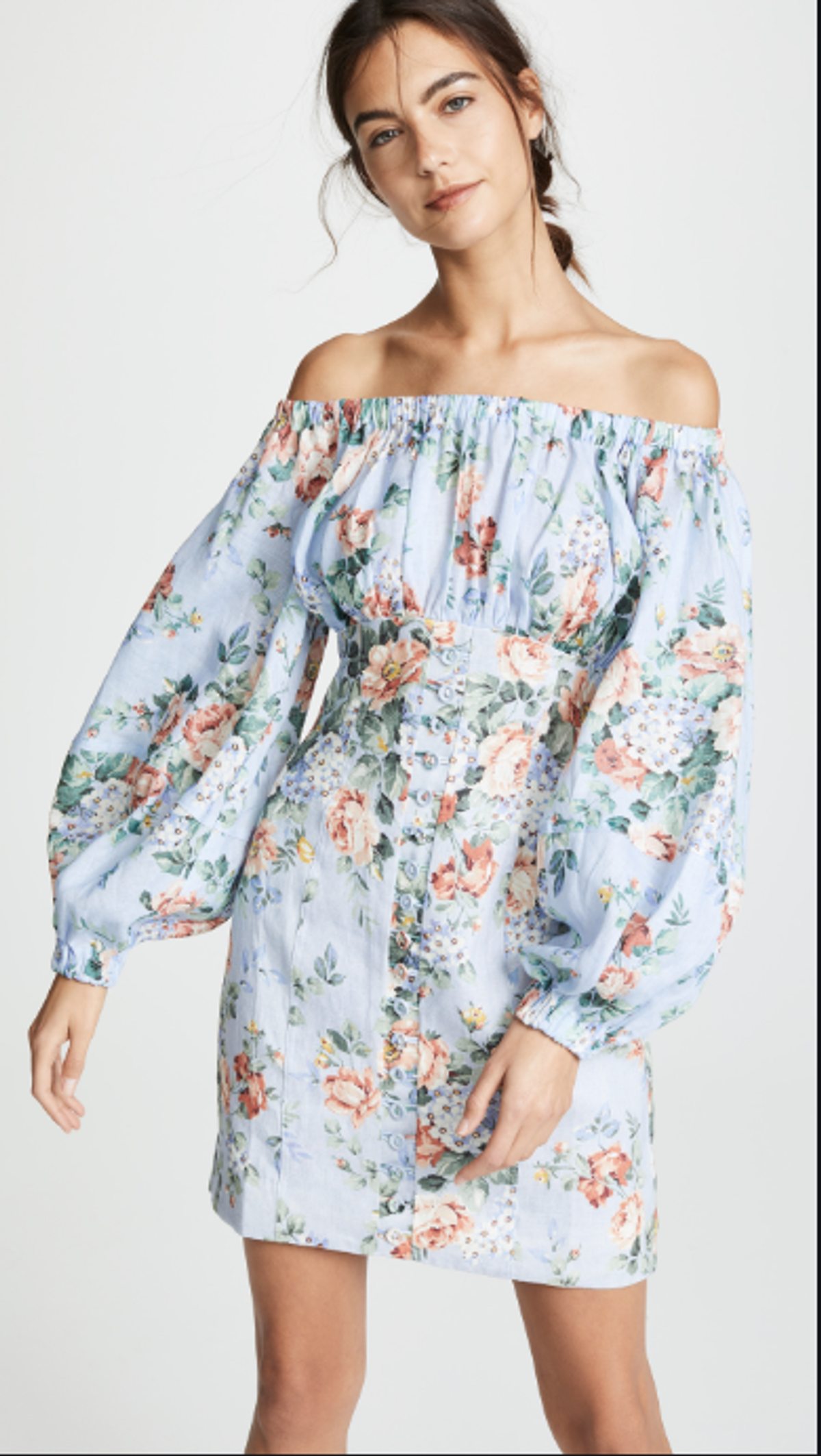 ZIMMERMANN Bowie off shoulder mini dress for rent on The Volte - main image