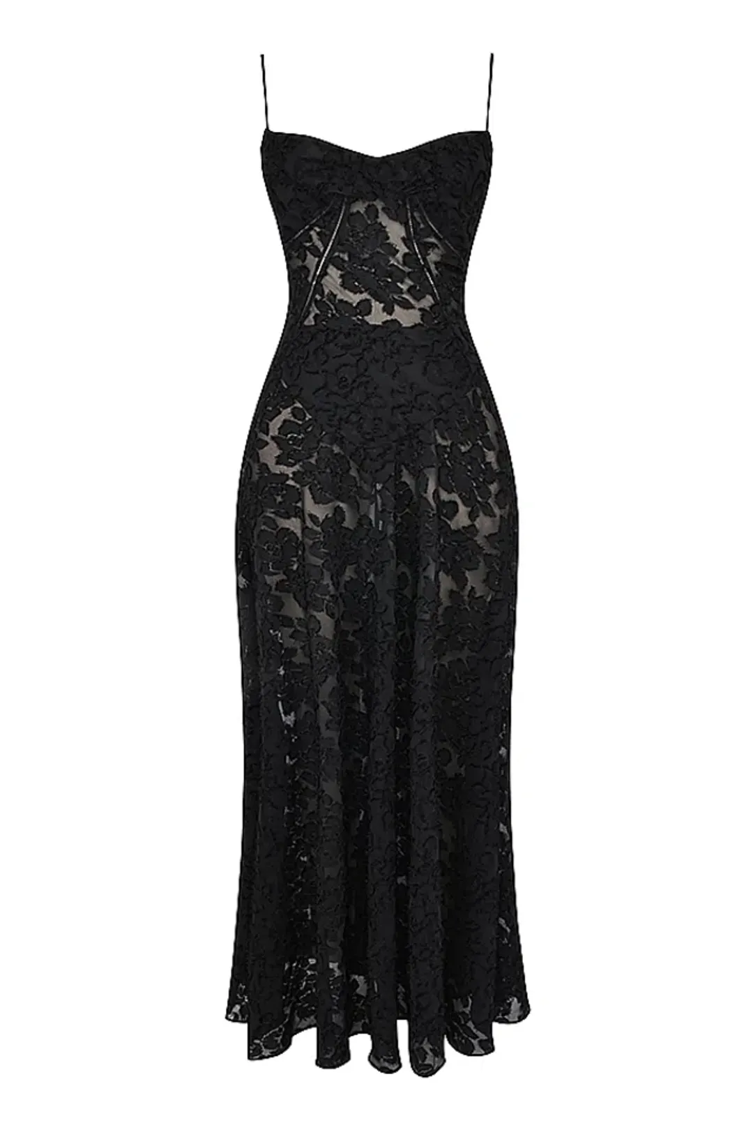 House Of CB Seren Floral Lace Back Maxi Dress Black  Size S/Au 8 for rent on The Volte - main image