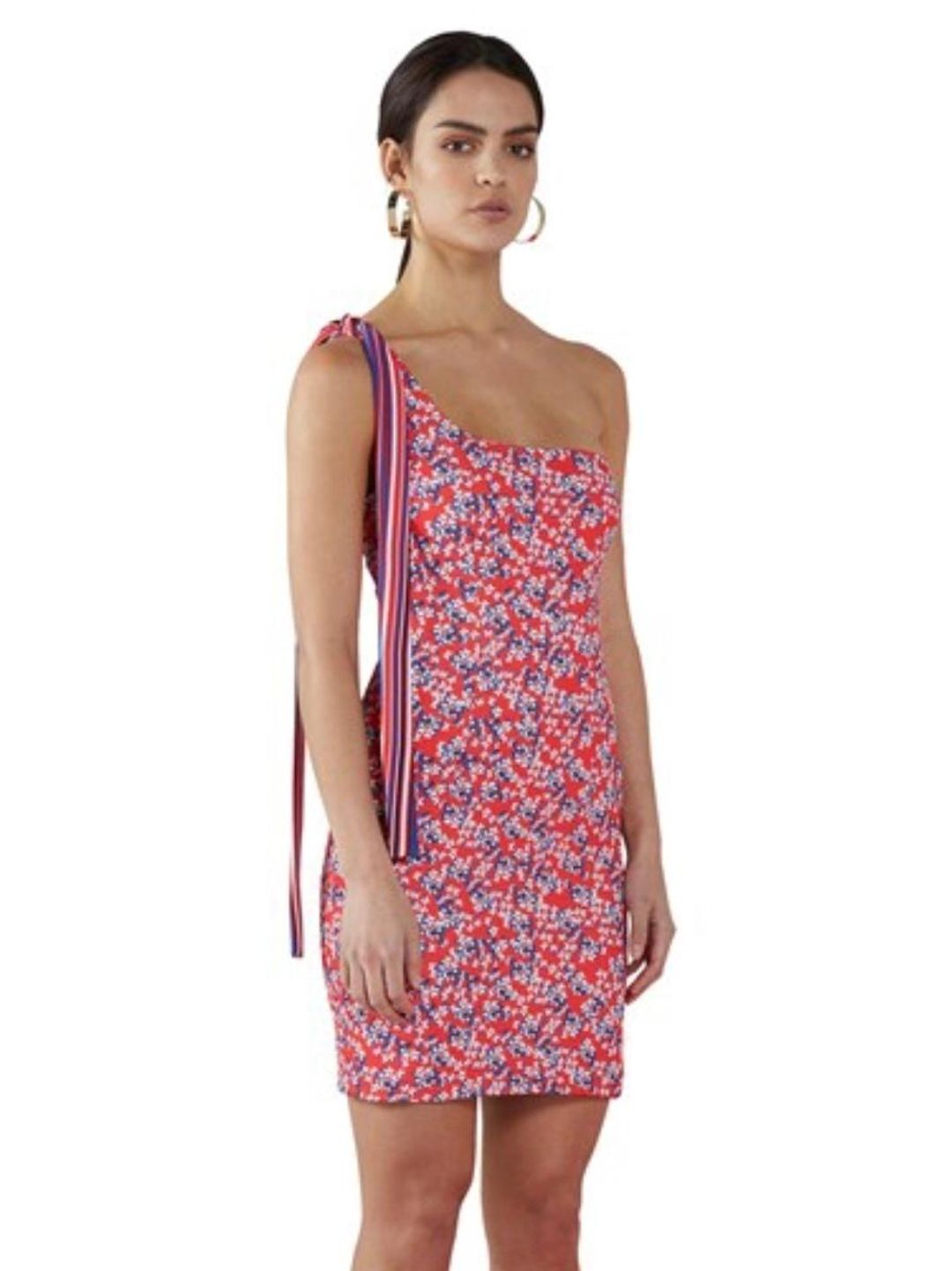 BY JOHNNY floral contour tie mini dress size 6 for rent on The Volte - main image