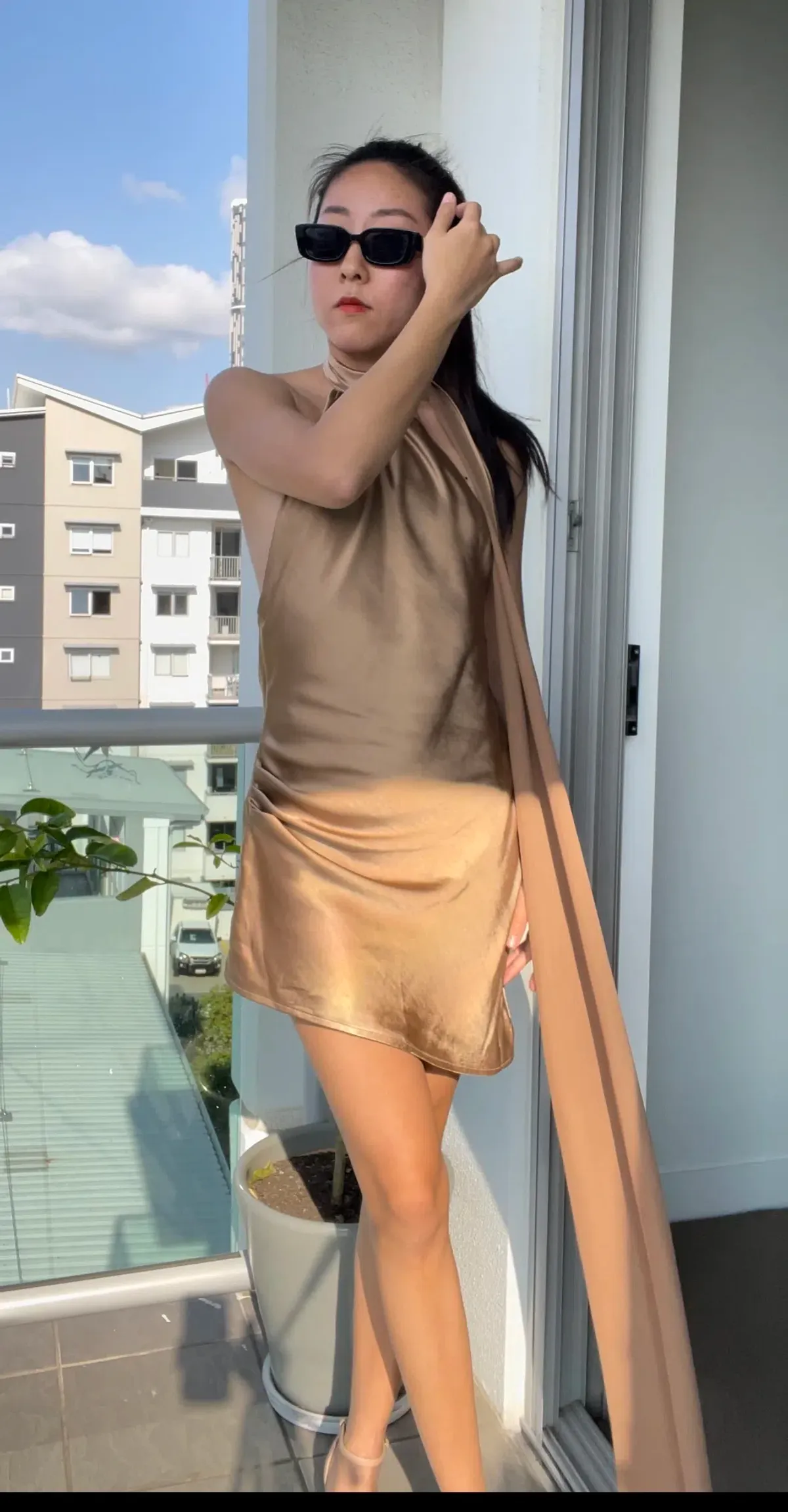 Houose of CB Aida Dress/Chic Le Frique Golden Mini Dress  for rent on The Volte - main image