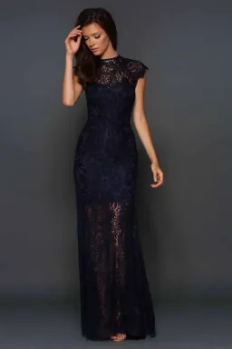 Elle Zeitoune Demi Gown in Navy Size 16 for rent on The Volte - image 1