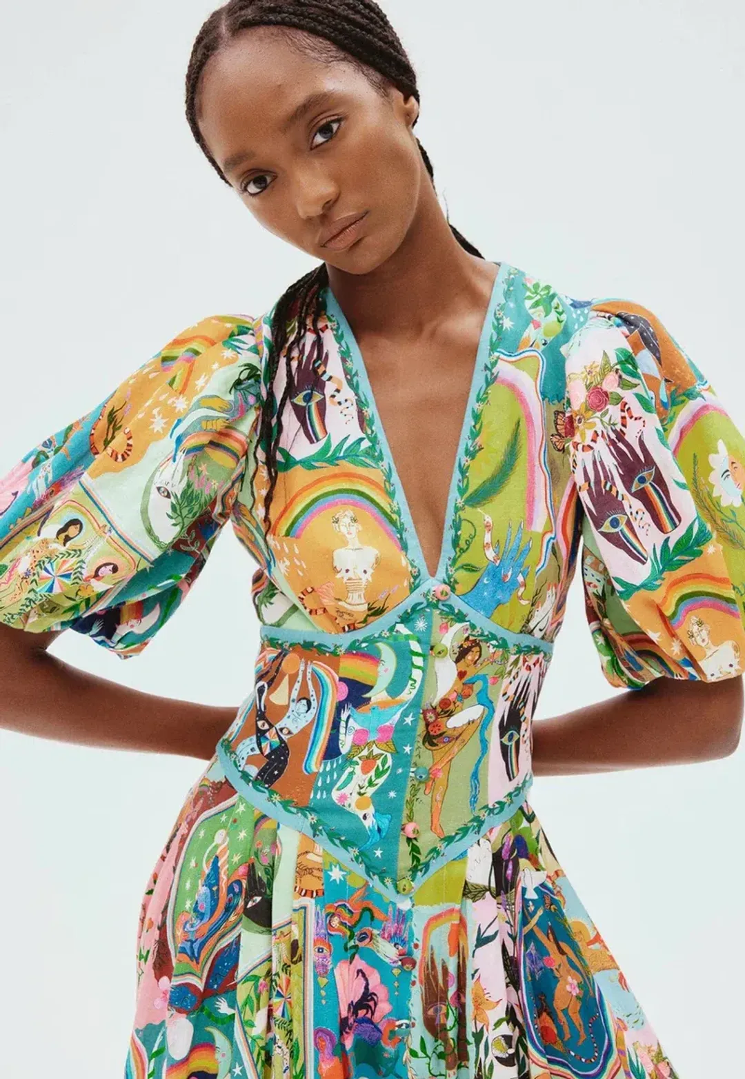 Alemais Evergreen Midi Dress Multi Size 8  for rent on The Volte - main image