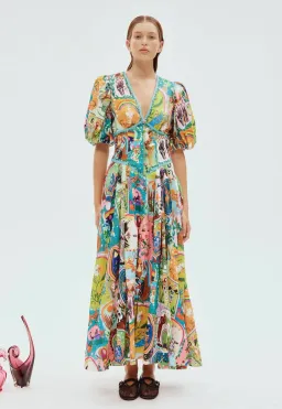 Alemais Evergreen Midi Dress Multi Size 8  for rent on The Volte - image 1