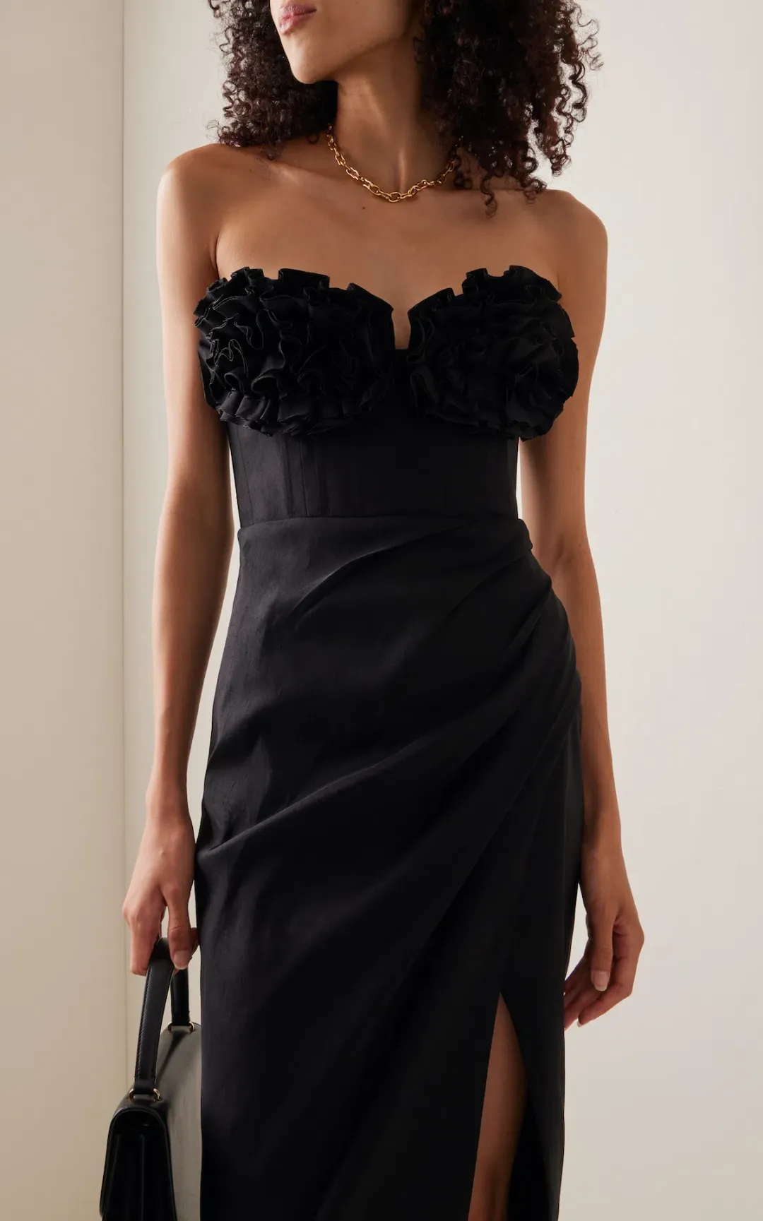 Rachel Gilbert Romy Midi Dress Black Size 6 for rent on The Volte - main image