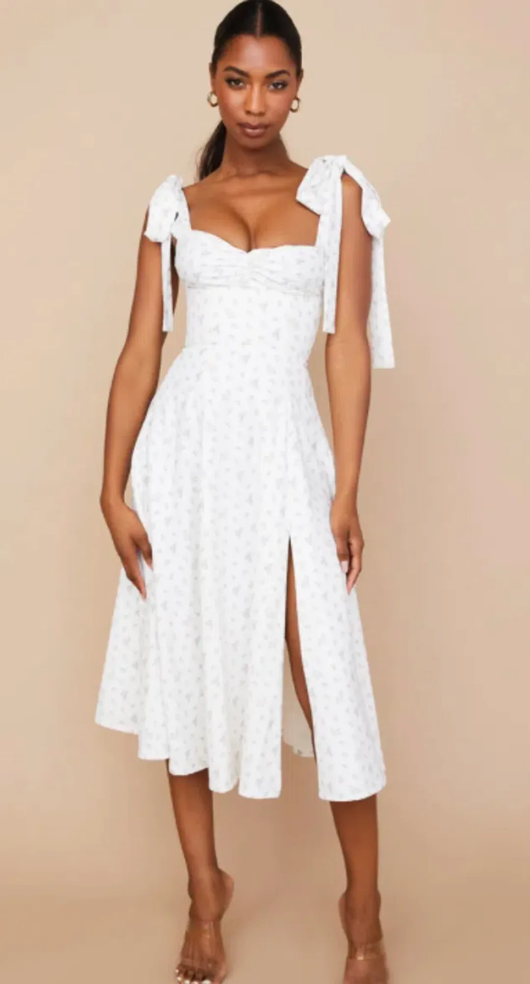 House of CB Alicia Midi Sundress White Floral Size S / AU 8 for rent on The Volte - main image