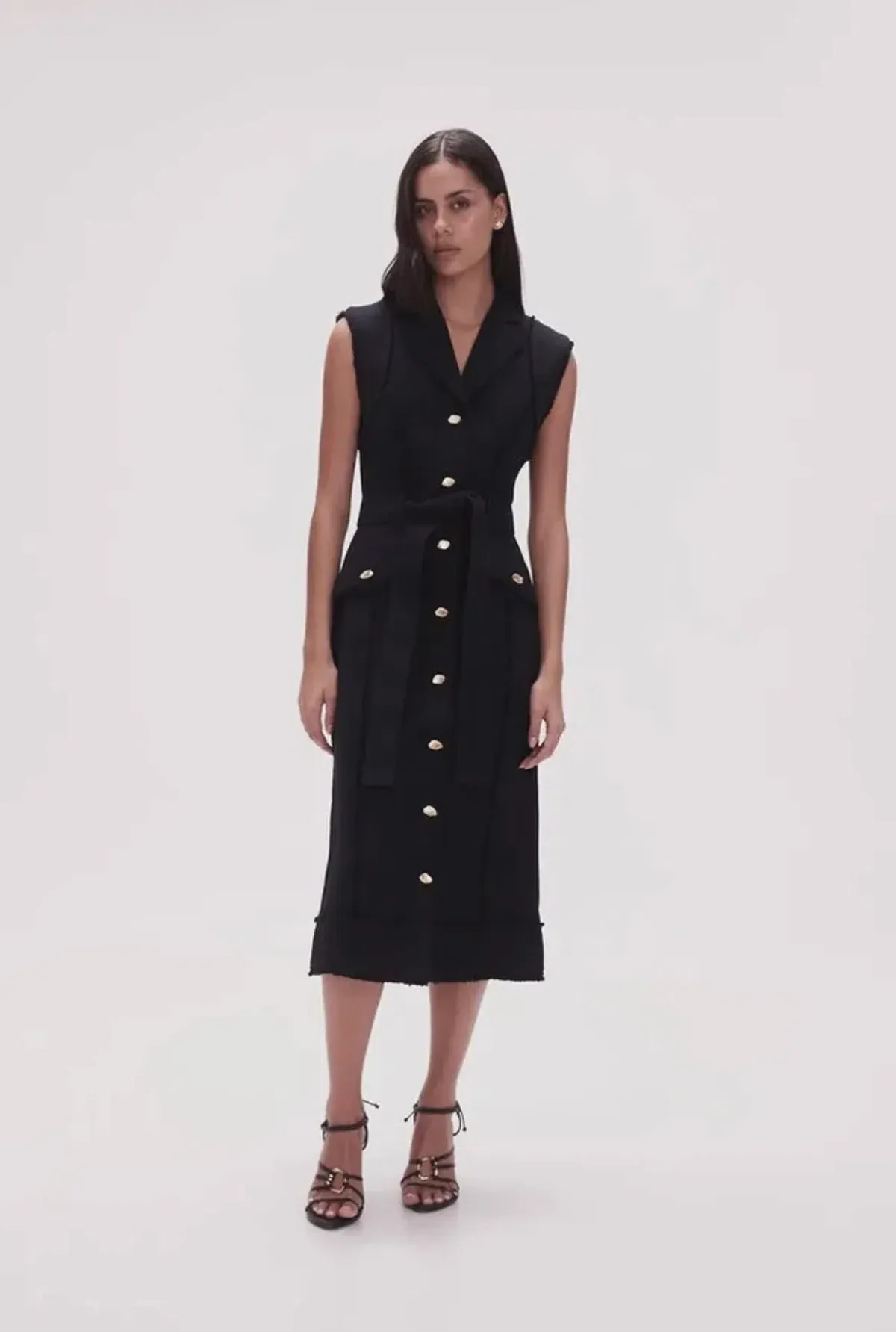 Aje Isabel Utility Midi Dress Black Size 10  for rent on The Volte - main image