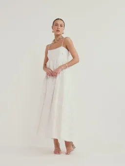 Alemais Iggy Embroidered Midi Dress White Size 10 for rent on The Volte - image 1
