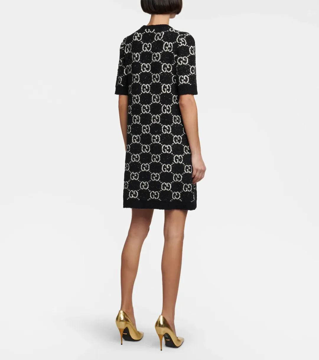 Gucci GG Jacquard Cotton-blend Minidress Dress Black Size  Xs/Au 8 for rent on The Volte - main image