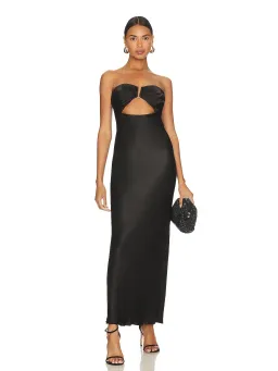 Shona Joy Camille Strapless Cutout Midi Dress Black Size 8 for rent on The Volte - image 1
