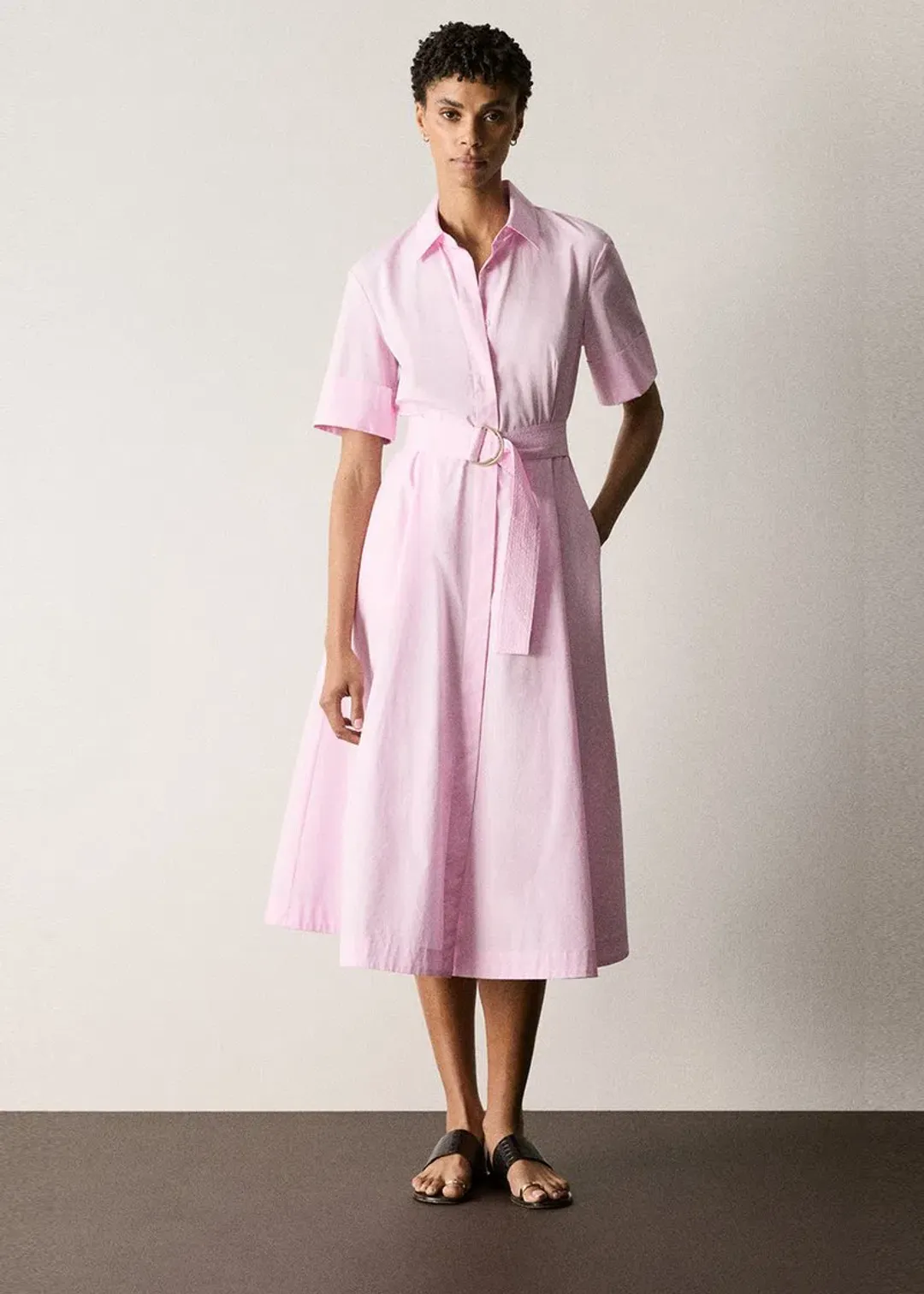 Trenery Cotton Poplin Shirt Dress Carnation Pink Size 8 for rent on The Volte - main image