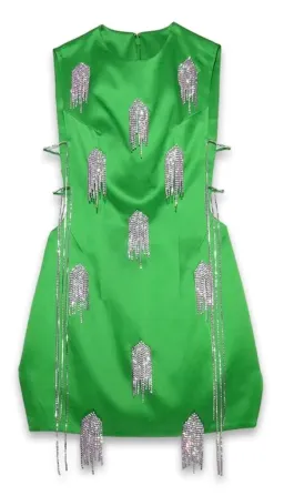 Kourh Onirique Crystal Mini Dress Green Size 12 for rent on The Volte - image 2