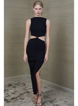 Bec & Bridge Black Reba Midi Dress Size AU 6 for rent on The Volte - image 1