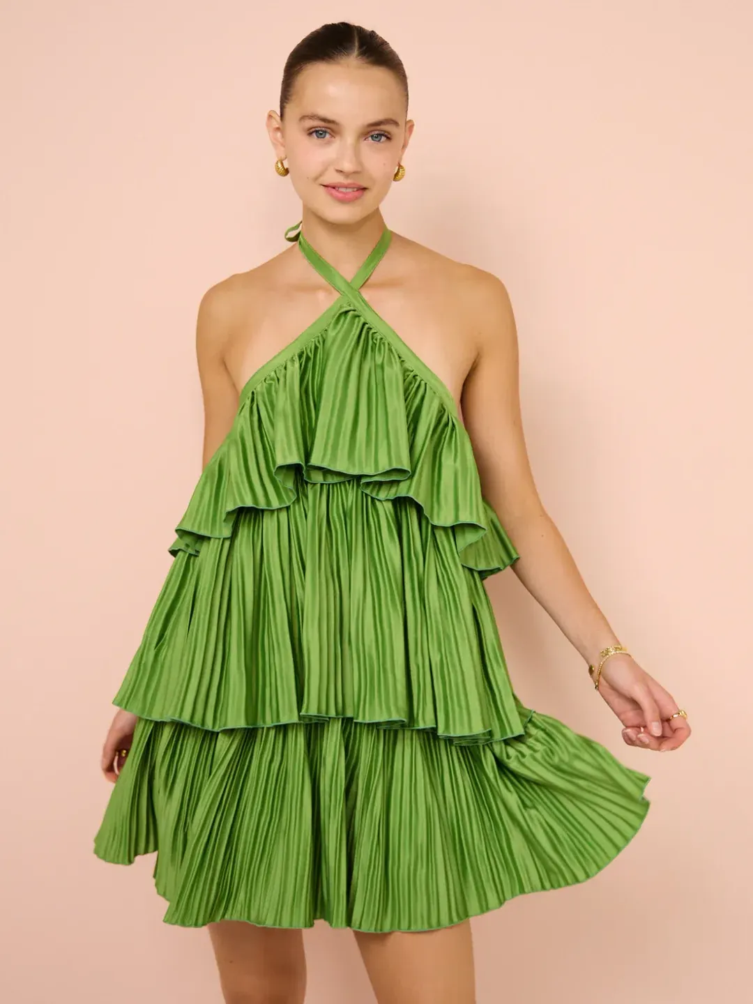 L'Idee Danse Mini Dress In Fern Size 10  for rent on The Volte - main image