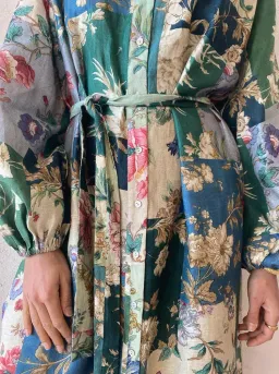 Alemais Loretta Patchwork Shirtdress In Sage Floral Size 16 for rent on The Volte - image 7