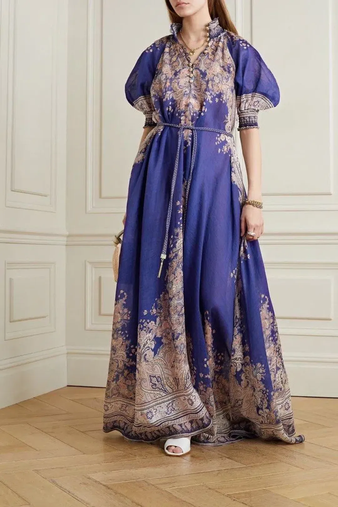 Zimmermann Anneke Swing Maxi Dress in Indigo Paisley Size 3/AU 14 for rent on The Volte - main image