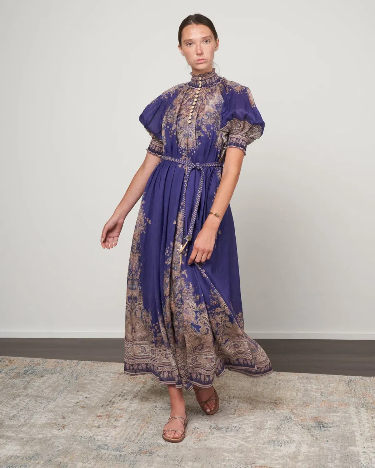 Zimmermann Anneke Swing Maxi Dress in Indigo Paisley Size 3/AU 14 for rent on The Volte - main image