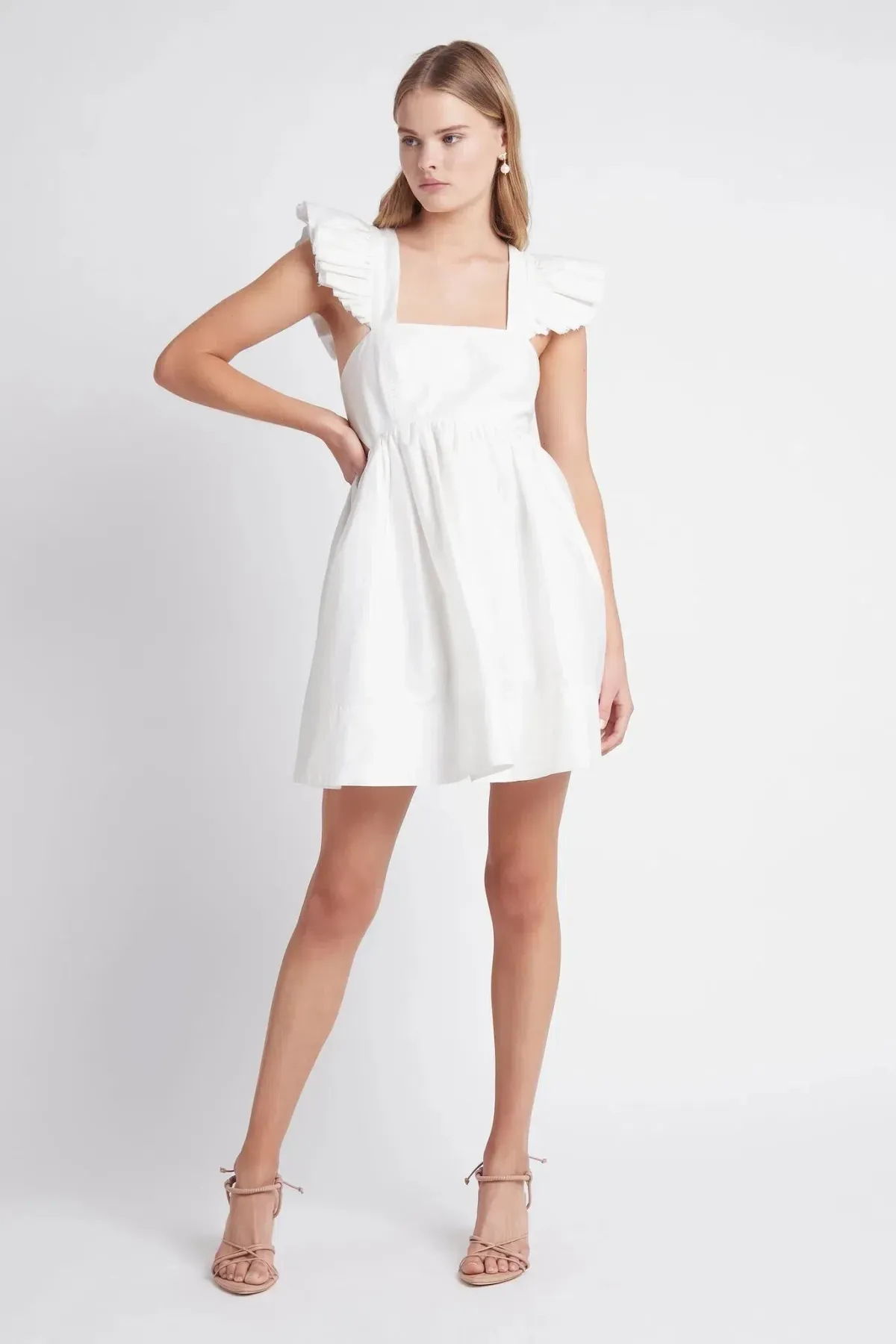 AJE Midsummer Mini Dress Ivory Size 12 for rent on The Volte - main image