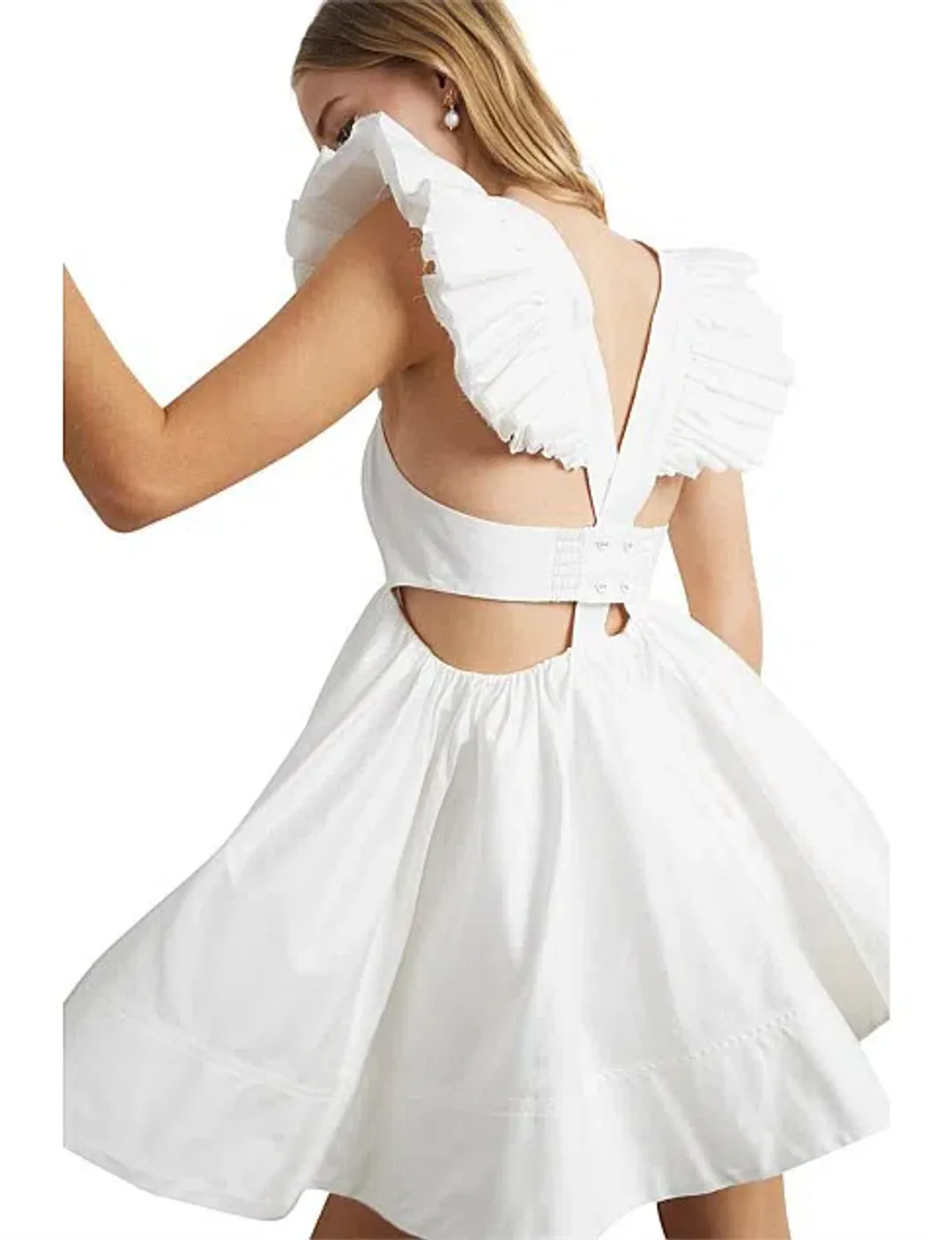 AJE Midsummer Mini Dress Ivory Size 12 for rent on The Volte - main image