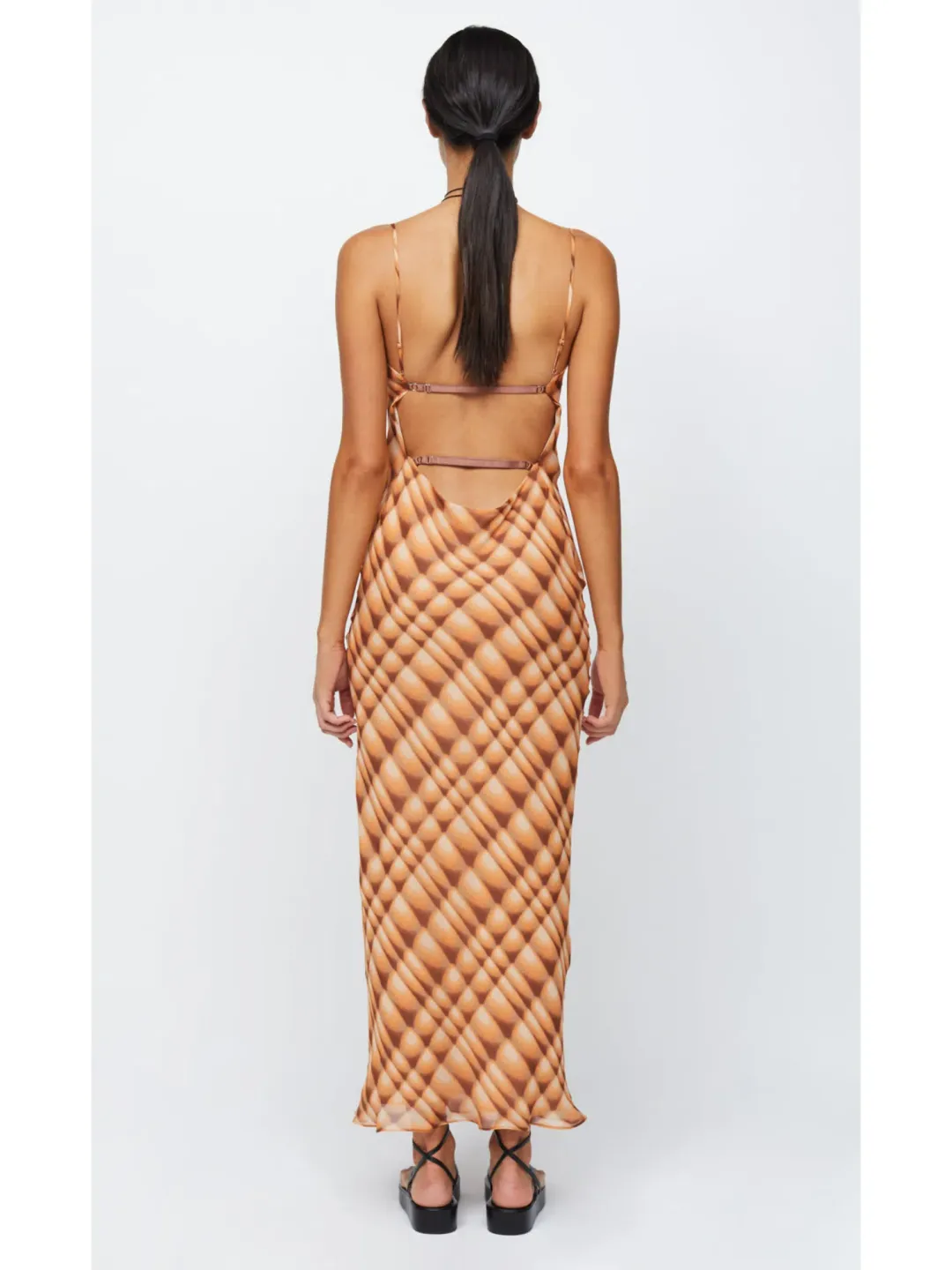 Bec & Bridge Soleil Slip Maxi Dress Golden Hour Check Size AU 8  for rent on The Volte - main image