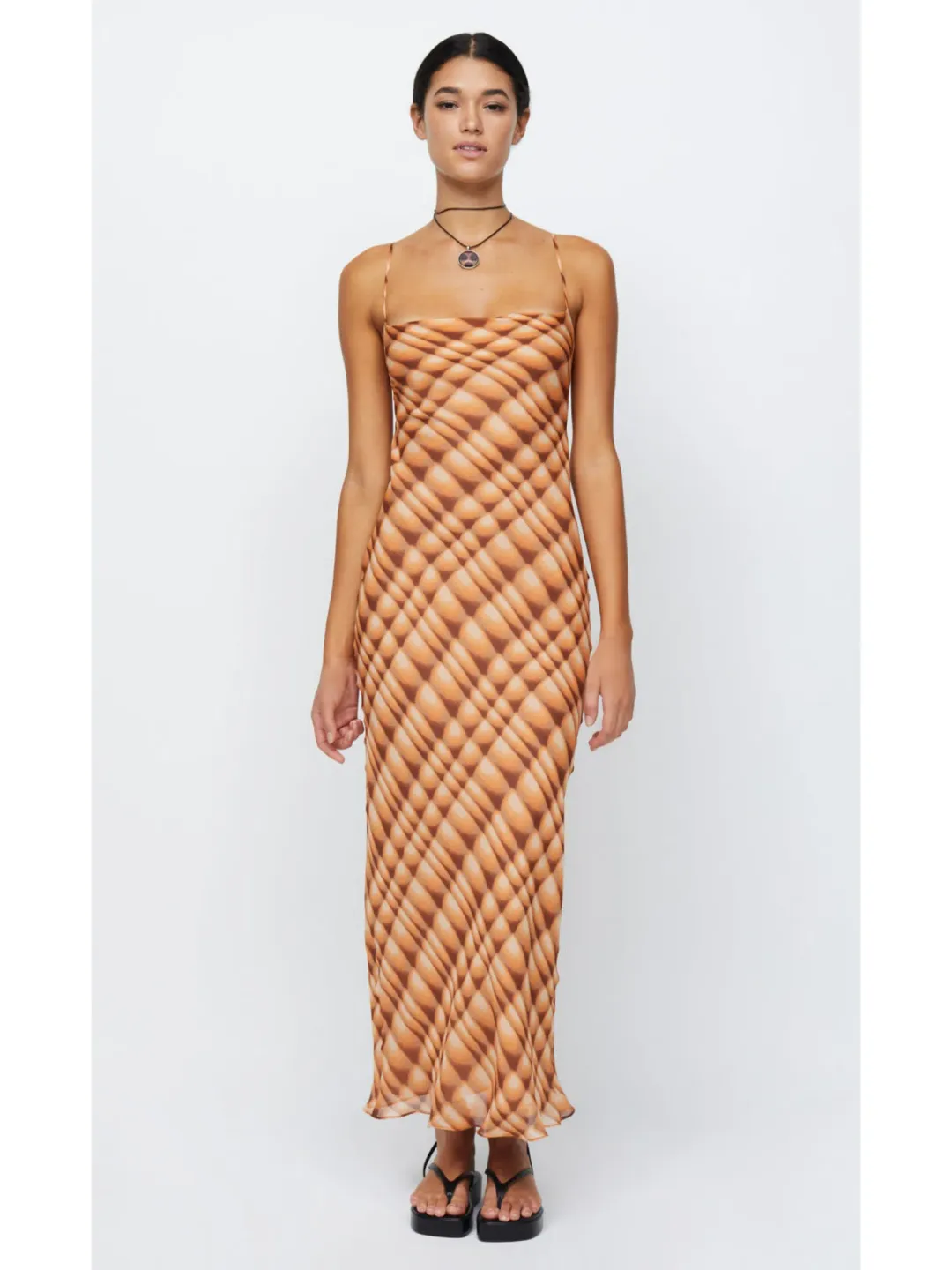Bec & Bridge Soleil Slip Maxi Dress Golden Hour Check Size AU 8  for rent on The Volte - main image