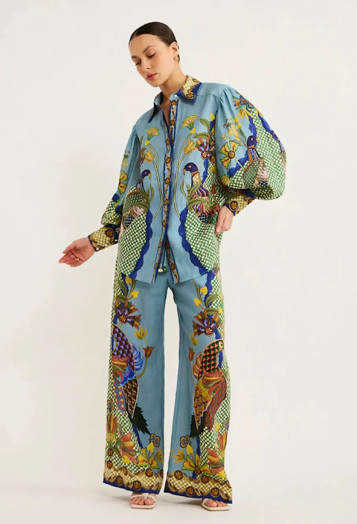 Alemais Gilly Shirt and Pants Set Print Size 10 for rent on The Volte - main image