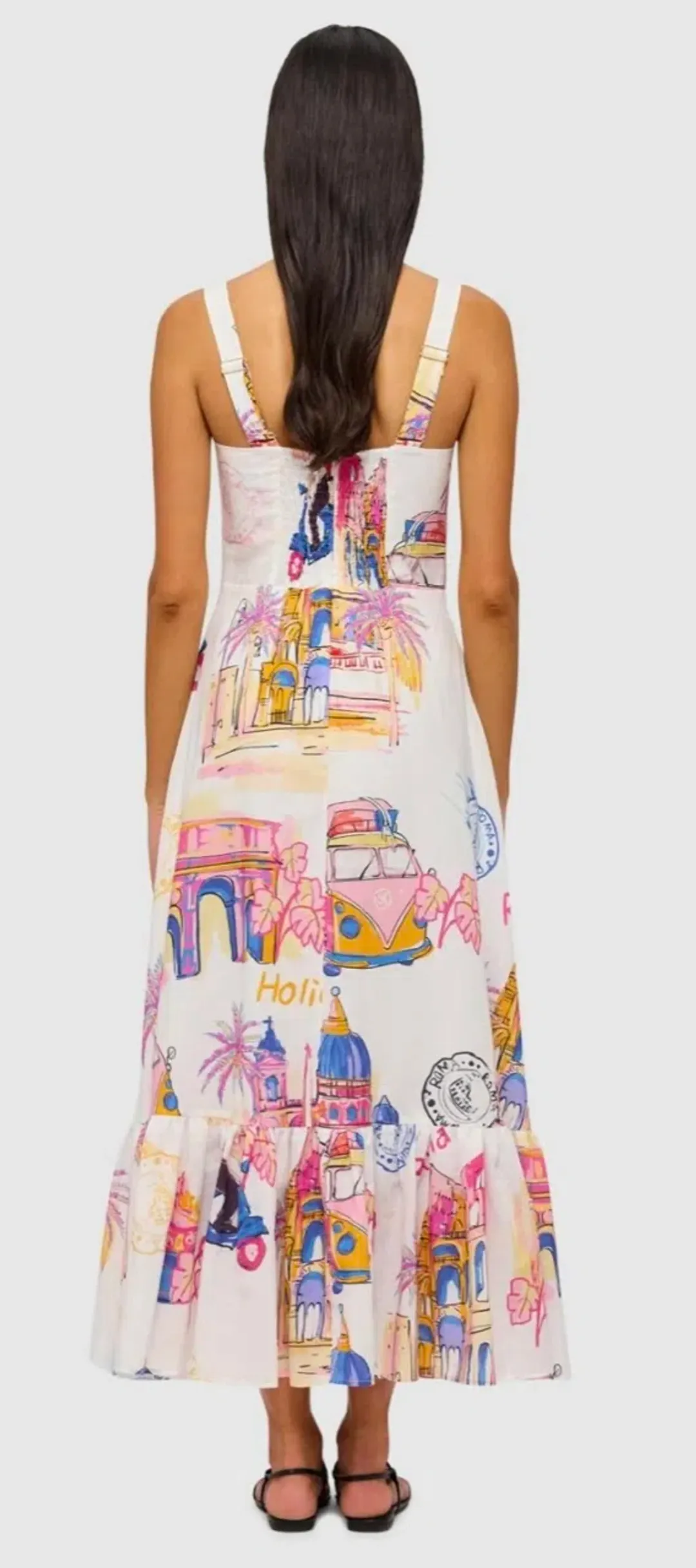 Leo Lin Lexi Ruched Bust Midi Dress in Fiesta Print Size 12 for rent on The Volte - main image