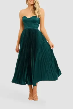 Elle Zeitoune Milan Midi Dress in Emerald Green Size 6 for rent on The Volte - image 2