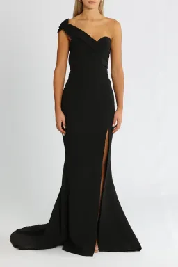 Elle Zeitoune One Sided Off Shoulder Gown in Black Size 6 for rent on The Volte - image 1