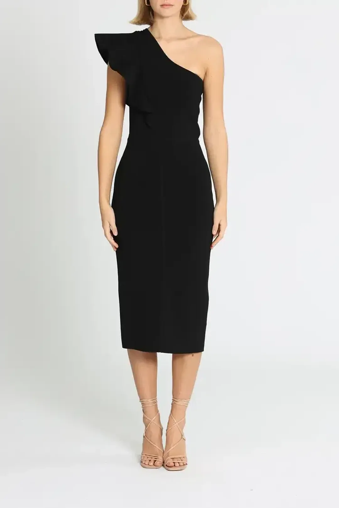 Ginger and Smart Anchor One Shoulder Dress in Black Size 8 for rent on The Volte - main image