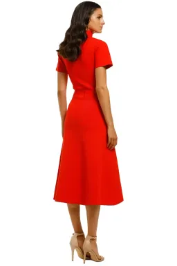 Ginger and Smart Valour Knit Midi Dress in Geranium Red Size 10 for rent on The Volte - image 3