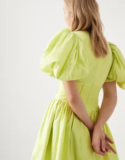 Aje Gianna Puff Sleeve Mini Dress in Light Lemon - Size 8 for rent on The Volte - image 3