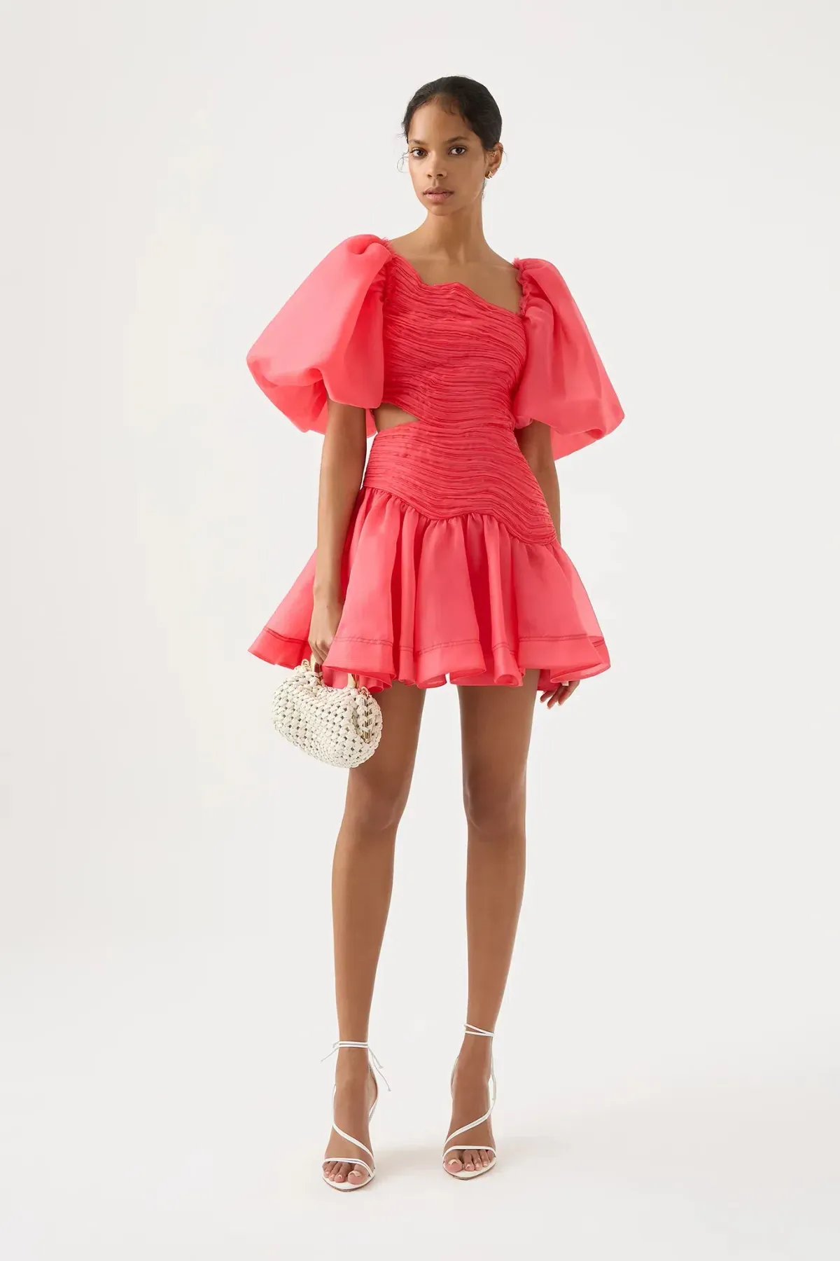 Aje Joan Puff Sleeve Mini Dress in Pink - Size 8 for rent on The Volte - main image