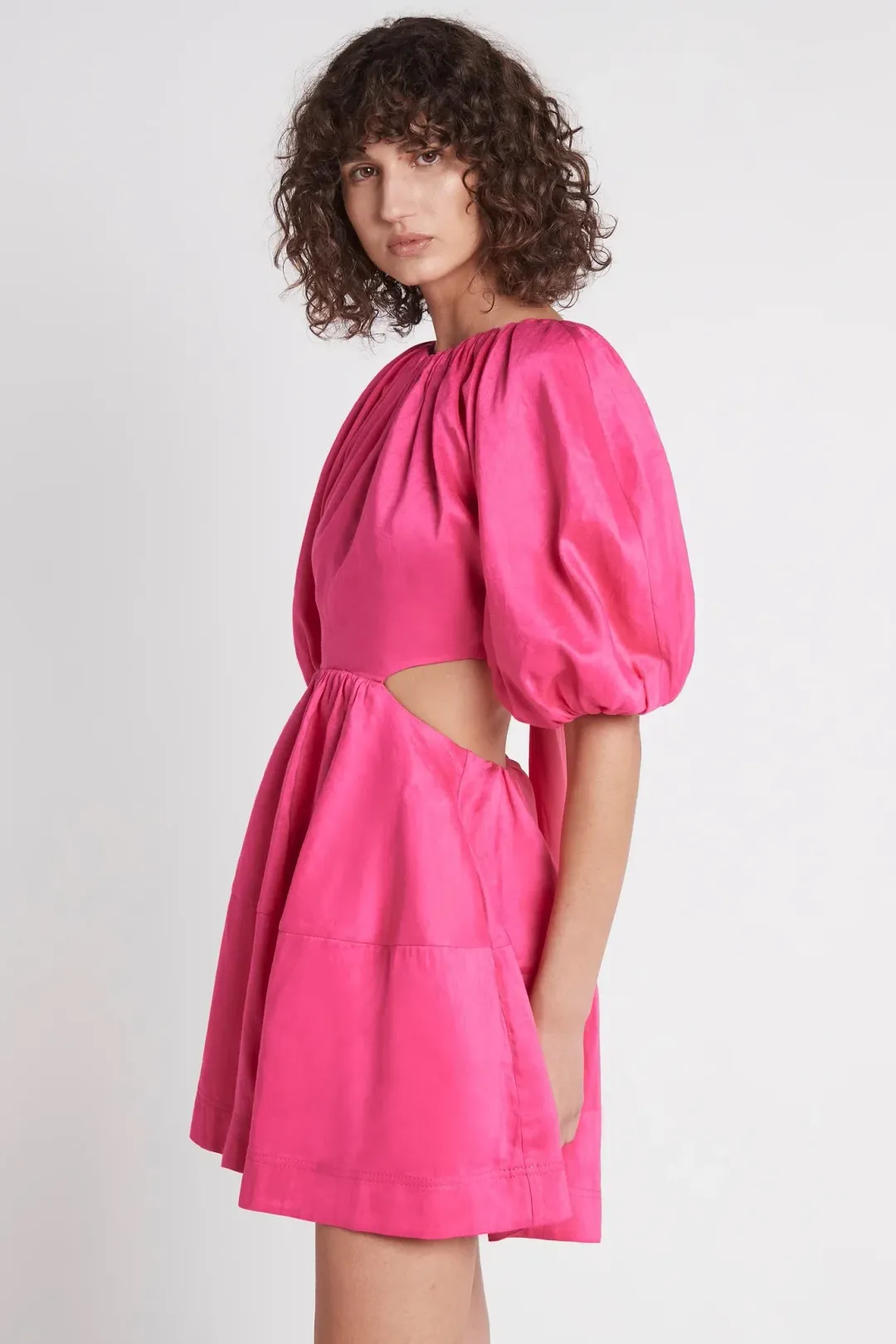 Aje Admiration Lace-Up Mini Dress in Pink - Size 6 for rent on The Volte - main image