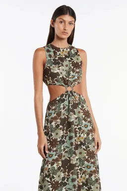 Sir The Label Constantine Cut-Out Midi Dress in Print - Size 8 for rent on The Volte - image 2