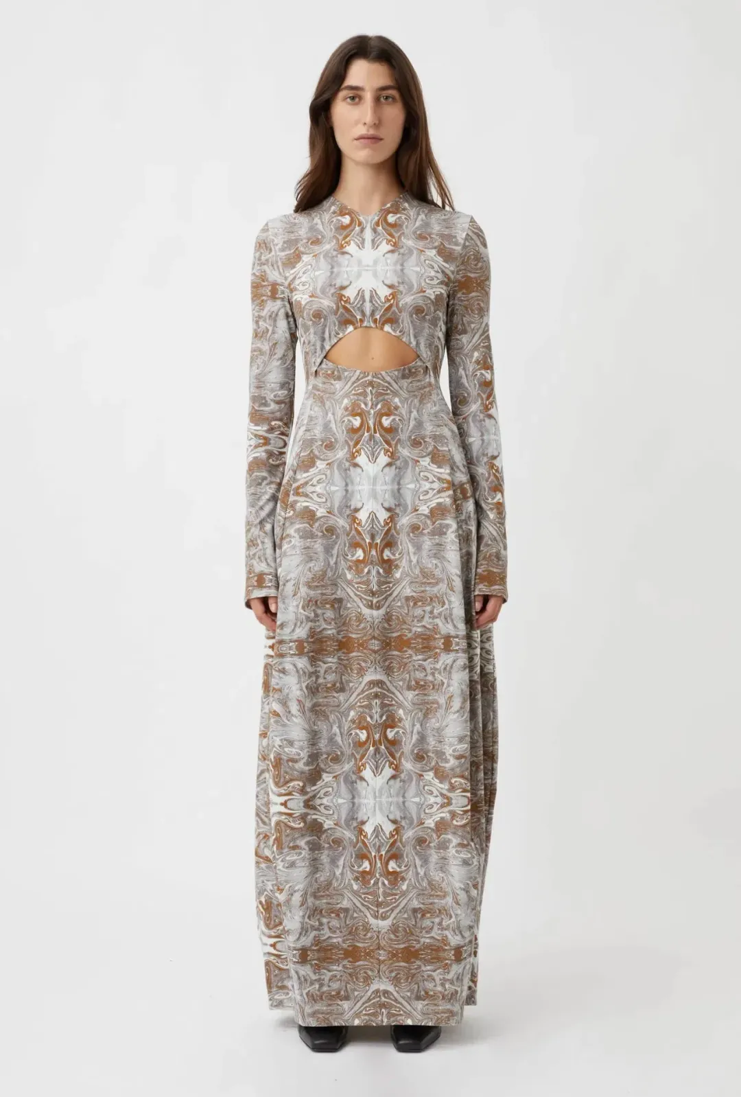 Camilla and Marc Ada Long Sleeve Printed Maxi Dress in Ada Print Multi Size 8 for rent on The Volte - main image