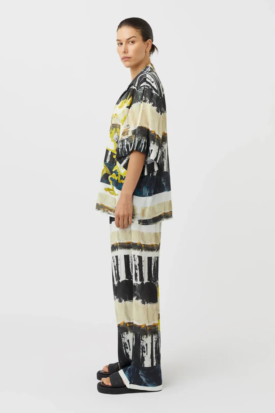 Camilla and Marc Skye Printed Short Sleeve Shirt and Pant Set Size 8 for rent on The Volte - main image
