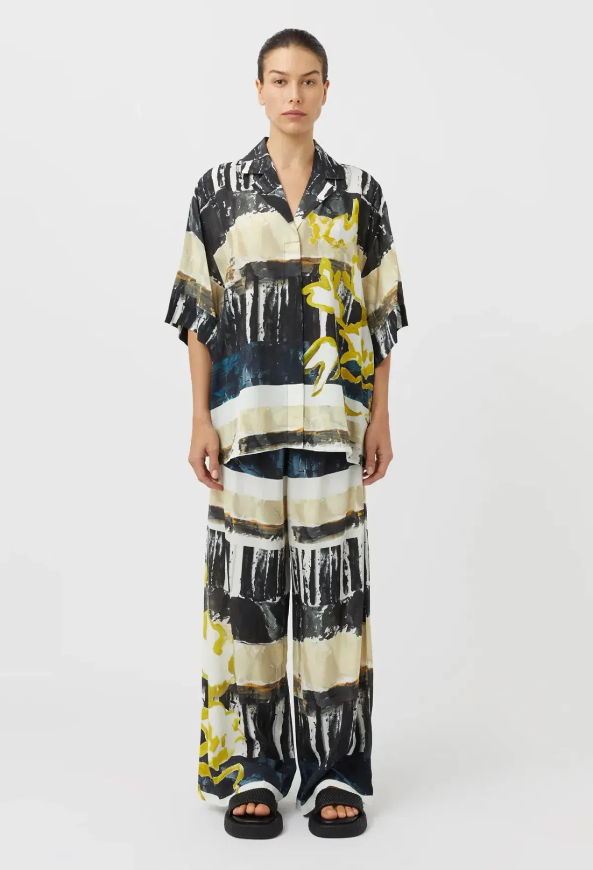 Camilla and Marc Skye Printed Short Sleeve Shirt and Pant Set Size 8 for rent on The Volte - main image
