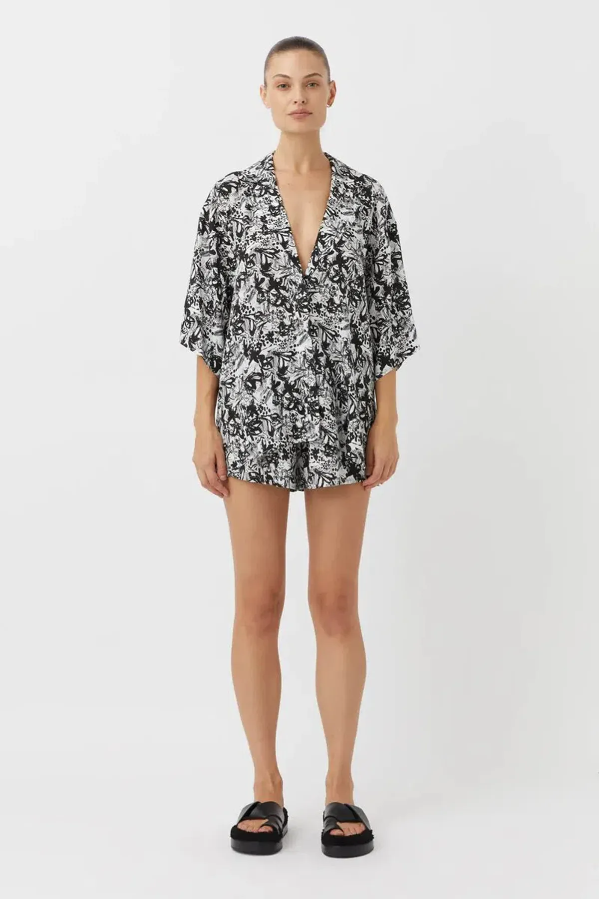 Camilla and Marc Sawyer Printed Shirt and Short Set Size 8 for rent on The Volte - main image