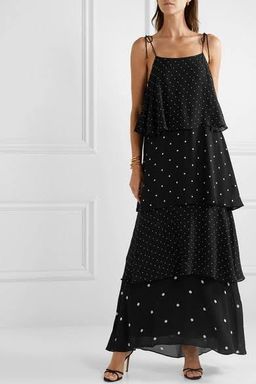 Anine Bing Polka Dot Tiered Dress Black Size 6 for rent on The Volte - image 4