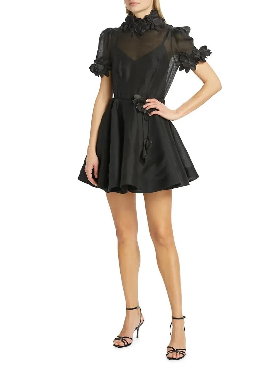 Zimmermann The Luminosity Liftoff Flower Mini in Black Size 1/AU 10  for rent on The Volte - main image